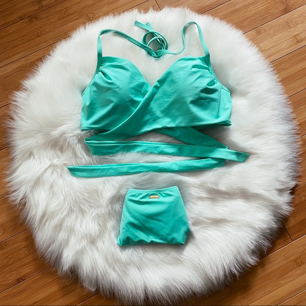 SEAFOAM GREEN WRAP BIKINI